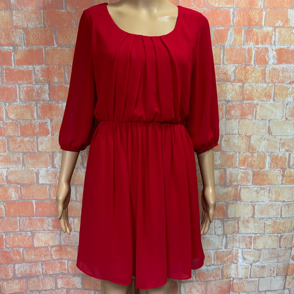 By & By Red‎ Chiffon Dress